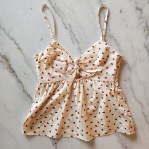 SOLD 🍓 Madewell Strawberry Spaghetti Strap Top XXS 00